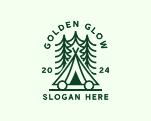 Forest Camping Tent logo design