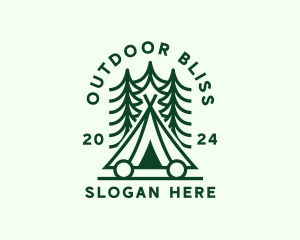 Forest Camping Tent logo design