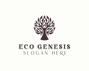 Eco Tree Woman logo design