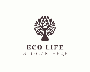 Eco Tree Woman logo design