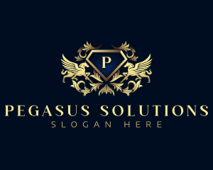 Premium Diamond Pegasus logo design