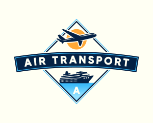 Airplane Cruise Ship Travel logo design