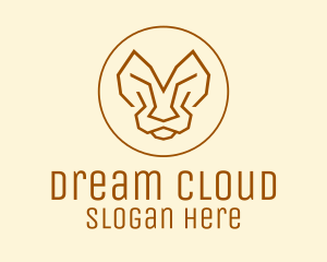 Minimalist Tiger Lion Face  logo design