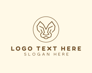 Minimalist Tiger Lion Face  logo