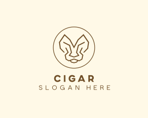 Minimalist Tiger Lion Face  logo design