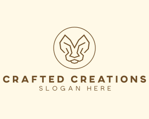 Minimalist Tiger Lion Face  logo design