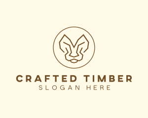 Minimalist Tiger Lion Face  logo design