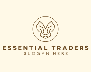 Minimalist Tiger Lion Face  logo design