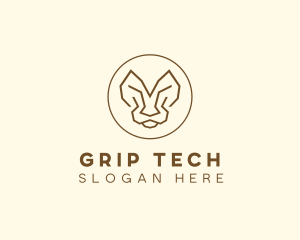 Minimalist Tiger Lion Face  logo design