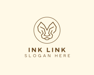 Minimalist Tiger Lion Face  logo design