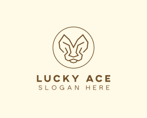 Minimalist Tiger Lion Face  logo design