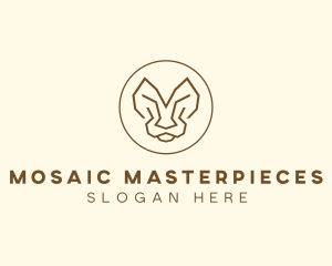 Minimalist Tiger Lion Face  logo design