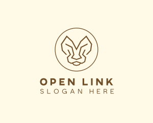 Minimalist Tiger Lion Face  logo design