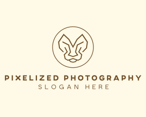 Minimalist Tiger Lion Face  logo design