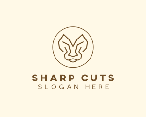 Minimalist Tiger Lion Face  logo design