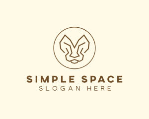 Minimalist Tiger Lion Face  logo design