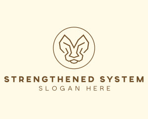 Minimalist Tiger Lion Face  logo design