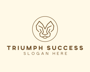 Minimalist Tiger Lion Face  logo design