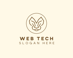 Minimalist Tiger Lion Face  logo design