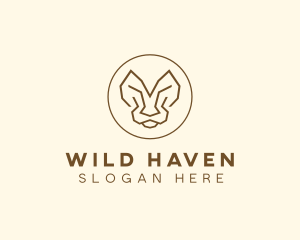 Minimalist Tiger Lion Face  logo design