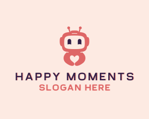 Happy Heart Robot logo design