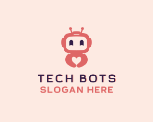 Happy Heart Robot logo design