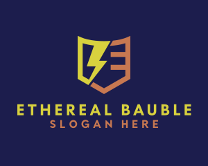 Lightning Bolt Shield logo design