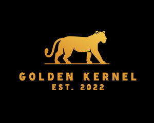 Golden Wild Jaguar logo design