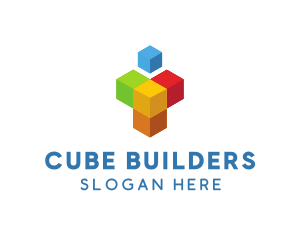 Multicolor Digital Cube  logo design