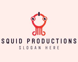 Marine Squid Character  logo