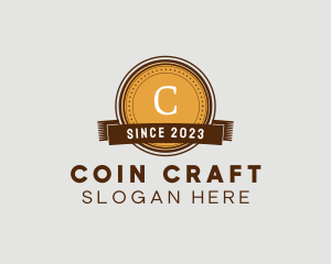 Elegant Coin Ribbon logo