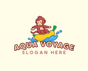 Monkey Banana Surfer logo design