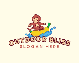 Monkey Banana Surfer logo design