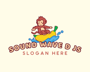 Monkey Banana Surfer logo design