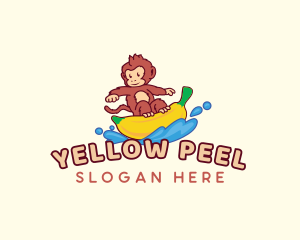 Monkey Banana Surfer logo design