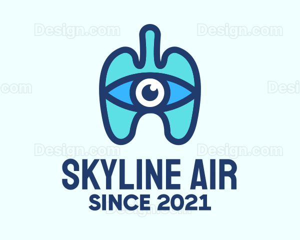 Blue Respiratory Eye Lungs Logo