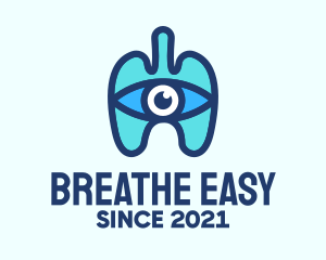 Blue Respiratory Eye Lungs logo design