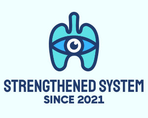 Blue Respiratory Eye Lungs logo design