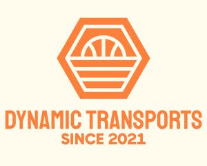 Orange Hexagon Basketball logo design