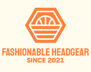 Orange Hexagon Basketball logo design