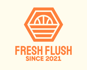 Orange Hexagon Basketball logo design