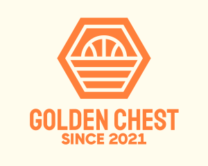 Orange Hexagon Basketball logo design