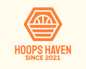 Orange Hexagon Basketball logo