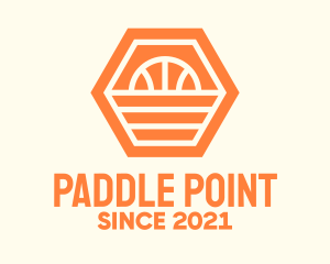 Orange Hexagon Basketball logo design