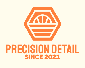 Orange Hexagon Basketball logo design