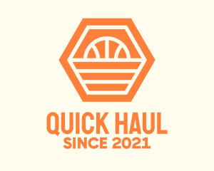 Orange Hexagon Basketball logo design