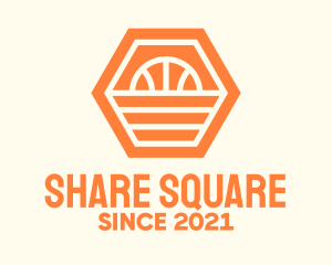 Orange Hexagon Basketball logo design