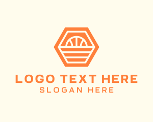 Orange Hexagon Basketball logo