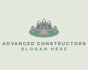 Snowy Mountain Tent logo design