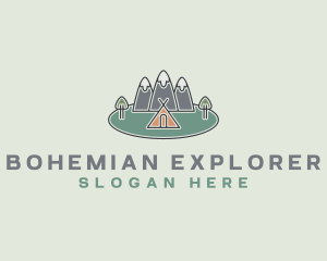 Snowy Mountain Tent logo design